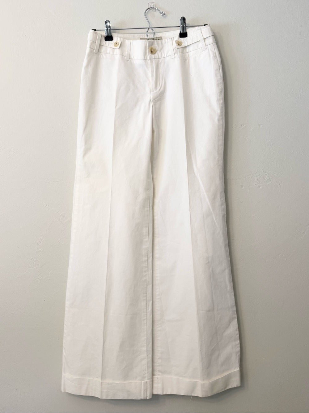 Vintage Rare Banana Republic White Wide Leg Pants Size 4